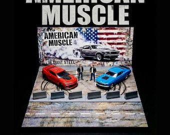 1/64 Scale American Muscle Car Diorama | Garage Display Base