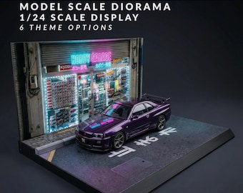 1/24 Scale Tokyo Street Diorama – JDM Garage Display Backdrop