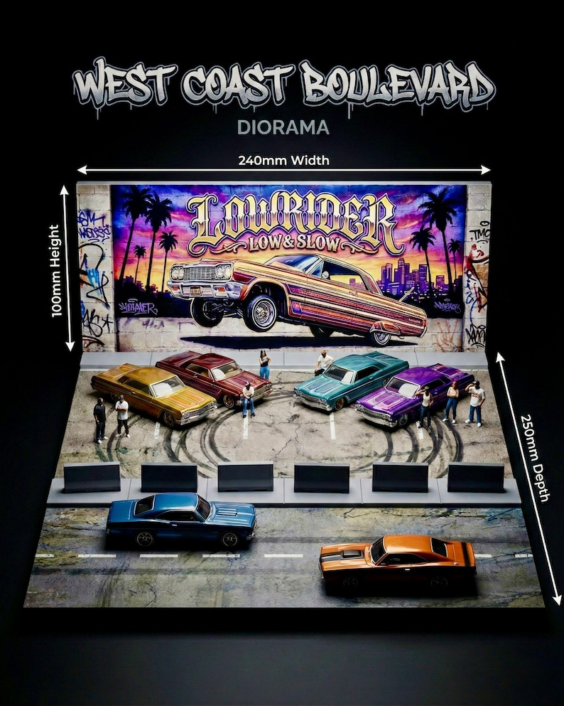 1/64 Lowrider Diorama | West Coast Boulevard Display Base - Etsy