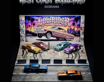 Diorama de Lowrider a escala 1/64 / Base de exhibición de West Coast Boulevard
