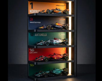 Estantería modular de exhibición para Fórmula 1 a escala 1/64 (descarga digital)
