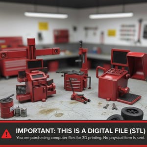 Lot d'outils d'atelier radiocommandés personnalisés | Accessoires de garage Hot Wheels Diorama 1/10 - 1/64