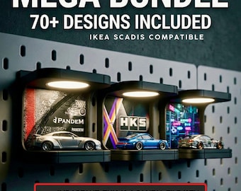 1/64 Diecast Display Stand STL for Skadis Pegboard (Digital File)