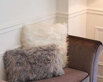 Lendenkissen-Set aus Kunstfell | Luxuriöse Dekokissen