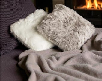 Luxus Kunstpelz Kissen, Flauschiges Schnee Leopard Kissen, 18 "x 18" Dekoratives Dekokissen, weiches Bett Dekor, Housewarming Geschenk für Sie