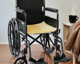 Medical Sheepskin Chair Pad | Sheepskin wheelchair Seat Pad | Medical Sheep Skin | Natural Sheepskin Seat Pad | Chair Cover | Ivory