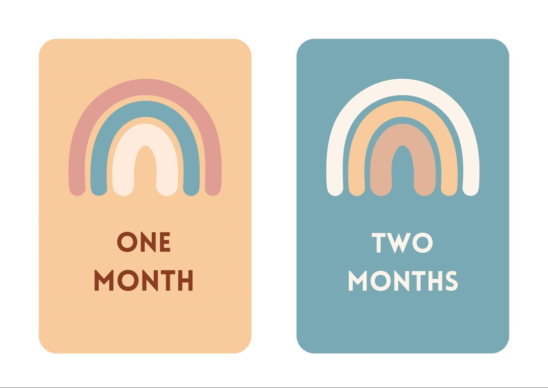 Boho Rainbow Baby Milestone Cards: Monthly Photo Props (digital ...