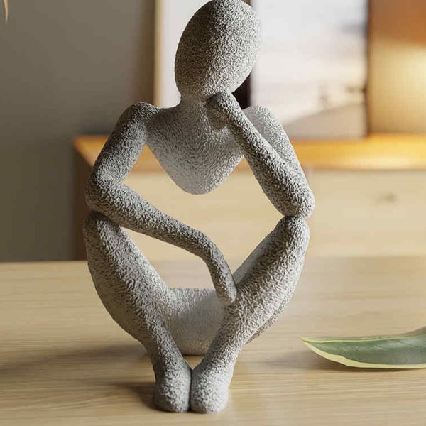 Yoga Figur: Himmlische Resonanz - Nachdenklich - Schwebende Figur / Skulptur