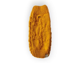 Strickpullover - gelbe Pfoten