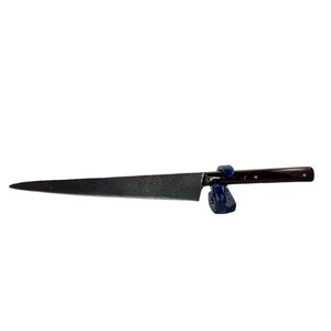 Hand Forged Long Knife With A Custom Stand