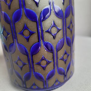 Hornsea Pottery rare blue Hierloom sugar pot, pen pot, beaker, storage jar. 1970s pottery. image 6