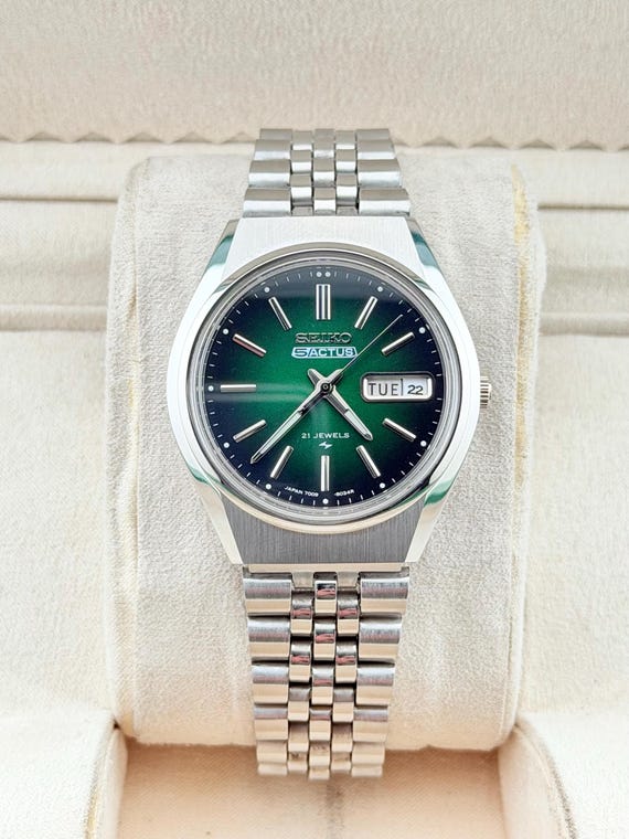 Seiko 5 Automatic: Vintage Green Dial Men's Watch (36mm) - Etsy