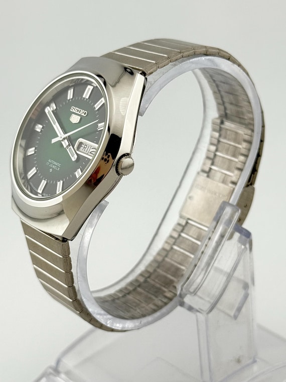 ヴィンテージ セイコー5 自動巻き腕時計：グリーン文字盤、36mm
