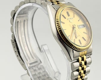Seiko 5 Automatic Vintage Men's Watch 7009-3110 Two Tone Gold Dial