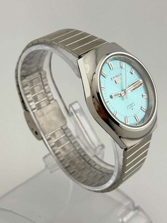 ヴィンテージ セイコー5 自動巻き腕時計：スカイブルー文字盤、6309