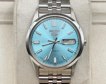 Seiko 5 Automatic 6309 Vintage Movement - Sky Blue Dial Men’s Wristwatch