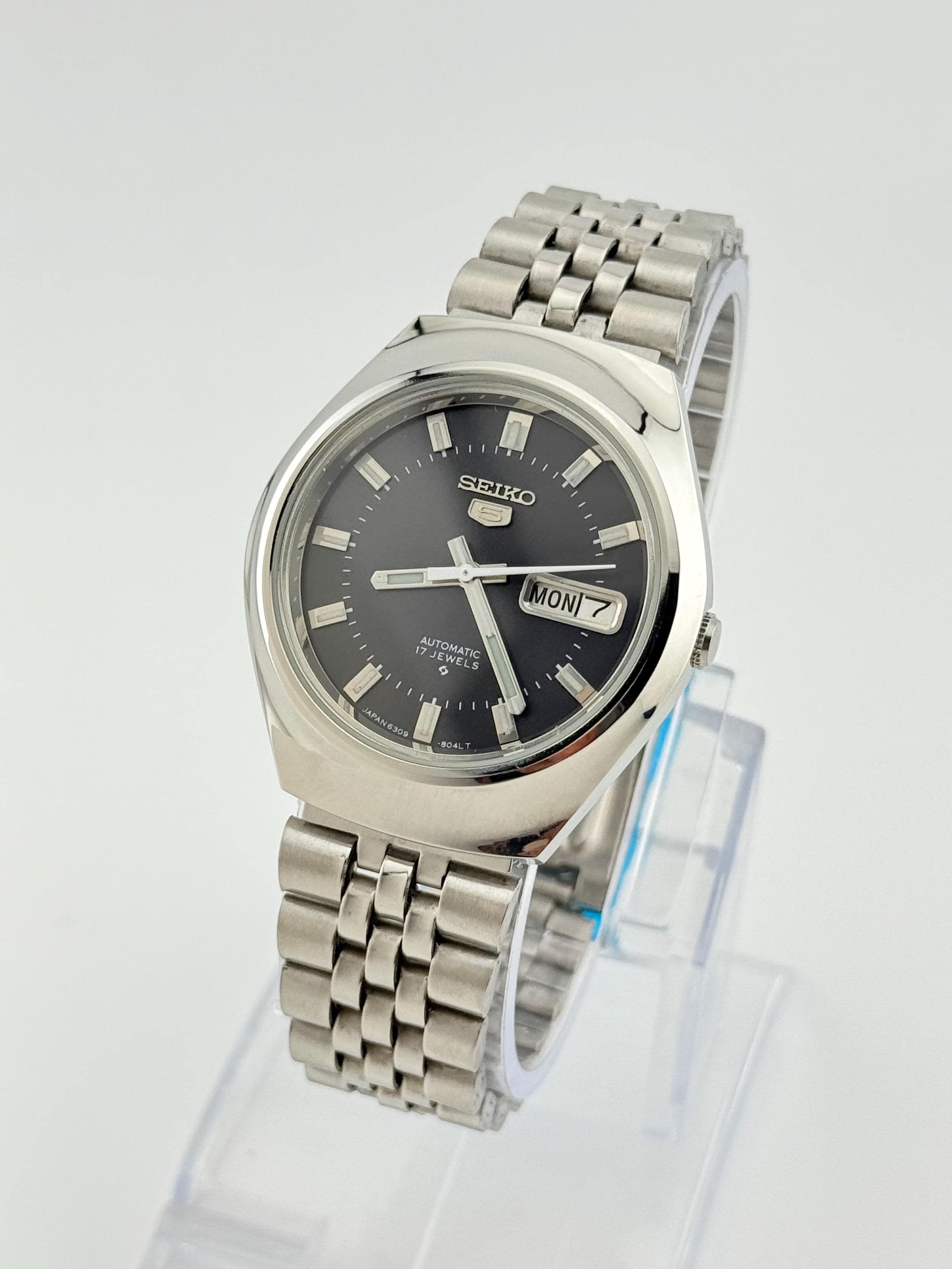 ヴィンテージ セイコー5 自動巻き腕時計：ブラック文字盤、ジュビリー