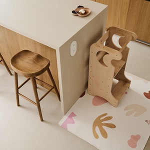 Vegan Leather High Chair Mat: Non-Slip Waterproof Splat Mat (125x95 cm)