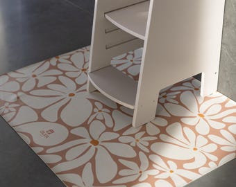 High Chair Floor MAT | Kids Splash Mess mat | Vegan Leather 95x125 cm | DAISY EARTH