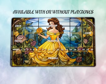 Princess Lorcana Playmat 24x14 in with Playzone | Premium Playmat | TCG Playmat Mousepad boardgame