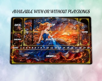 Whimsical Girl Lorcana Playmat 24x14 in with Playzone | Premium Playmat | TCG Playmat Mousepad boardgame
