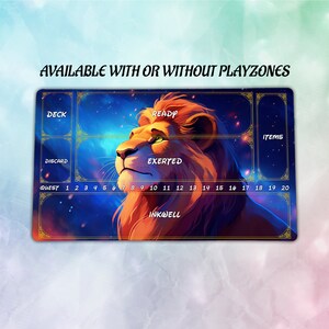 Lion Lorcana Playmat 24x14 in with Playzone | Premium Playmat | TCG Playmat Mousepad boardgame