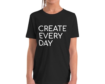 Camiseta de manga corta Create Every Day Niño negra