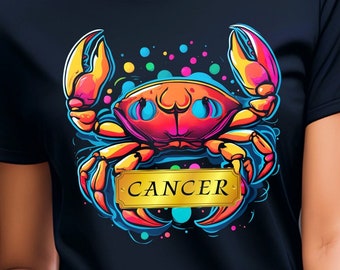Cancer Zodiac T-Shirt: Astrological Crab Tee, June-July Birthday