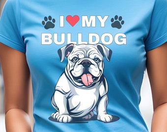 I Love My Bulldog T-shirt: Soft Style Crewneck Tee