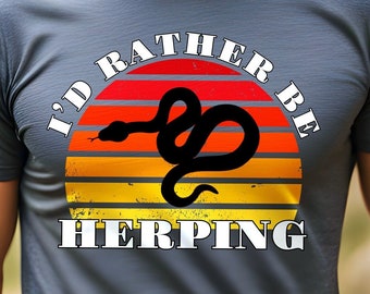 I'd Rather Be Herping T-Shirt: Soft Style Reptile Snake Tee