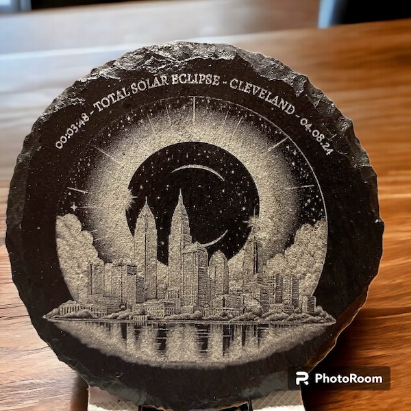 Slate Coasters - Total Solar Eclipse City Coasters