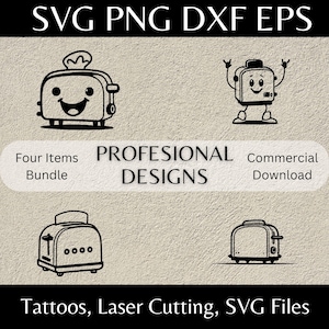 Toaster SVG Pack Toaster PNG Files Bread Toaster Clipart, Unique Kitchen Art Toaster Dxf SVG Toaster Images