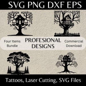 Boomhut SVG Pack boomhut png-bestanden speelse boomhut clipart, unieke kinderen kunst boomhut dxf SVG boomhutafbeeldingen
