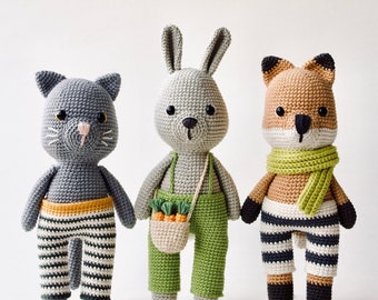 Haakpatroon Amigurumi - Haak een Kat, Konijn en Vos (Nederlands)