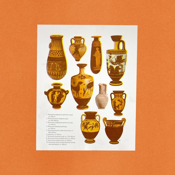 Risograph Greek Pottery History Print | imperfect prints