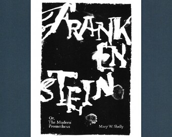Risograph Frankenstein Book Cover Print