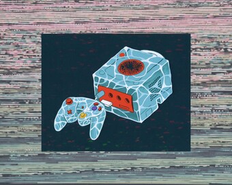 Holographic Game Console Small Art Print