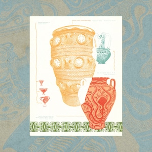 Vibrant Minoan Pottery Print — Art History Print