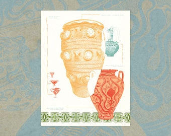 Vibrant Minoan Pottery Print — Art History Print