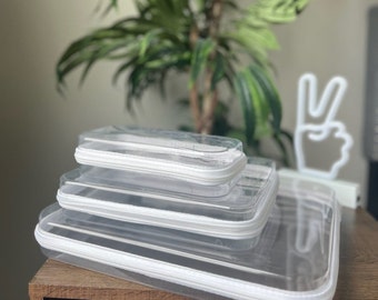 Earthly Bins - Hard Shell Clear Cases for Organization in Three Sizes