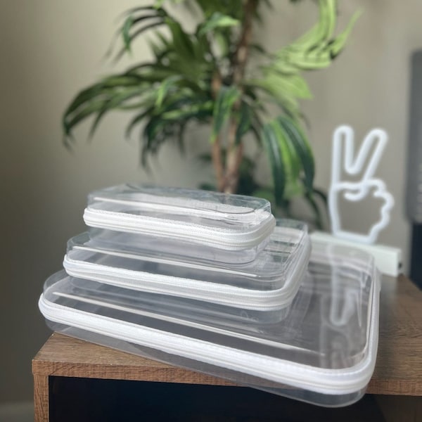 Earthly Bins - Hard Shell Clear Cases for Organization in Three Sizes