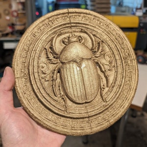 Bajorrelieve de escarabajo escarabajo antiguo 3D para decoración del hogar y proyectos de arte / Archivo STL modelo 3D para tallado, grabado, Artcam / Wall Art con enrutador CNC.