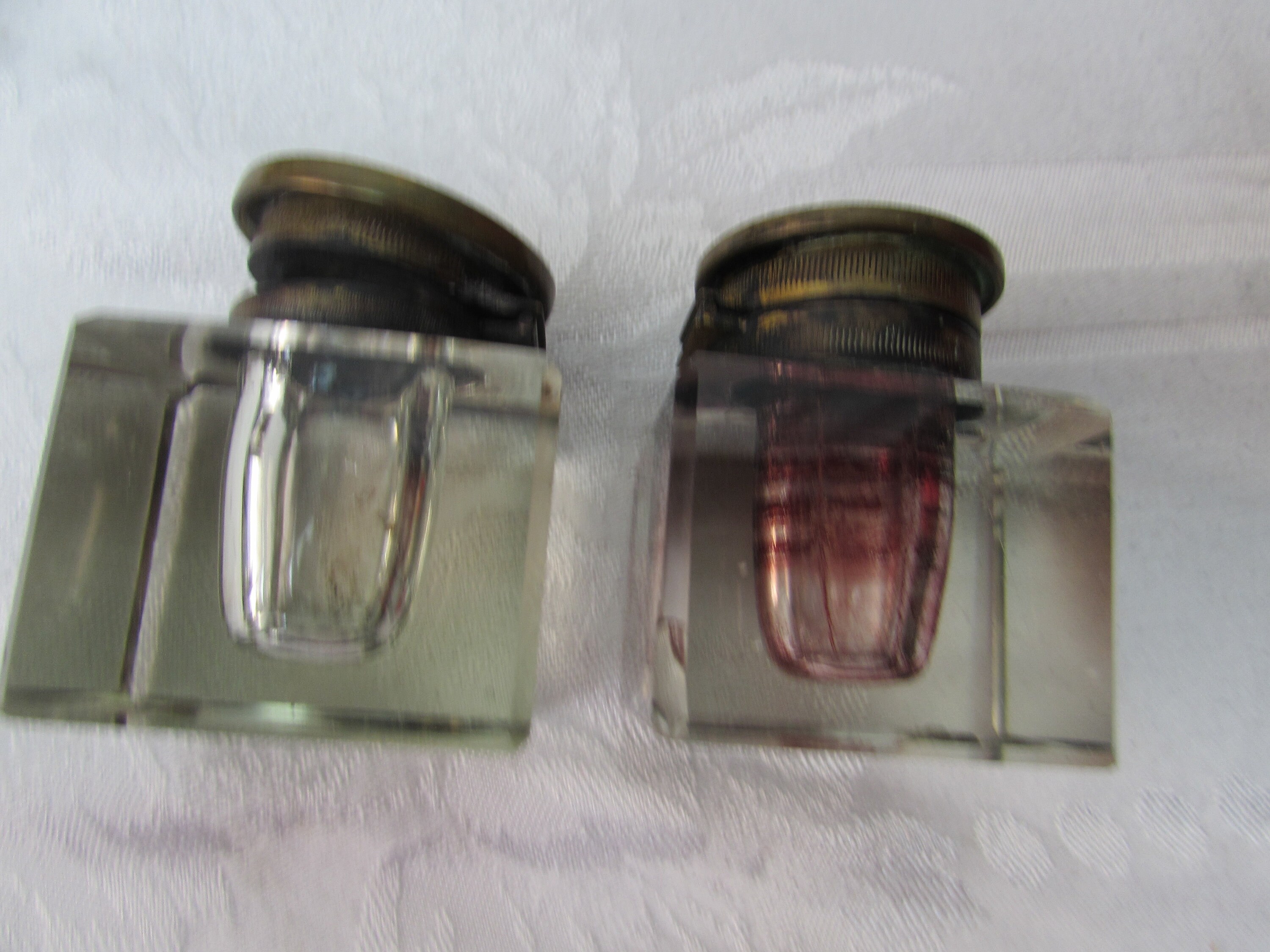 ANTIQUE DOUBLE INKWELL Art Nouveau Victorian - Etsy