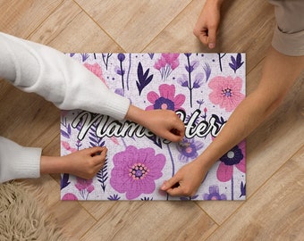 Personalized Floral Puzzle with Name || Custom Puzzle with Name || For Gift Idea || For Souvenir || Flower Puzzle with Name