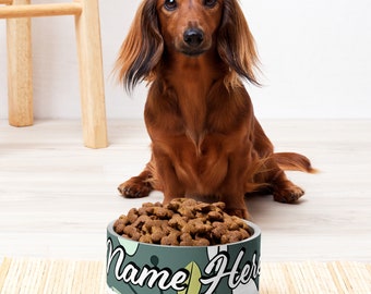 Personalize Pet Bowl with Name || Custom Pet Bowl || Floral Pet Bowl || For Gift Idea || Flower Pet Bowl with Name