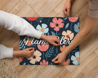 Personalized Floral Puzzle with Name || Custom Puzzle with Name || For Gift Idea || For Souvenir || Flower Puzzle with Name