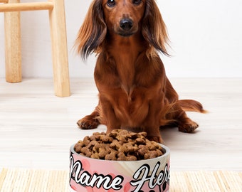 Personalize Pet Bowl with Name || Custom Pet Bowl || Floral Pet Bowl || For Gift Idea || Flower Pet Bowl with Name