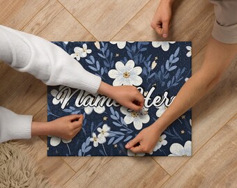 Personalized Floral Puzzle with Name || Custom Puzzle with Name || For Gift Idea || For Souvenir || Flower Puzzle with Name