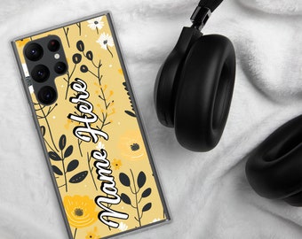 Funda Samsung con diseño floral personalizado y nombre // Funda Samsung con diseño floral personalizado // Funda Galaxy para Samsung S24 Ultra, S23, S22, S21, A54, A34