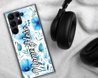 Funda Samsung con diseño floral personalizado y nombre // Funda Samsung con diseño floral personalizado // Funda Galaxy para Samsung S24 Ultra, S23, S22, S21, A54, A34